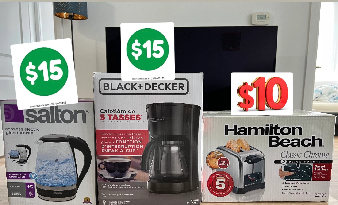 Classic 2 Slice Toaster  & Coffee Maker &  electric Glas kettle