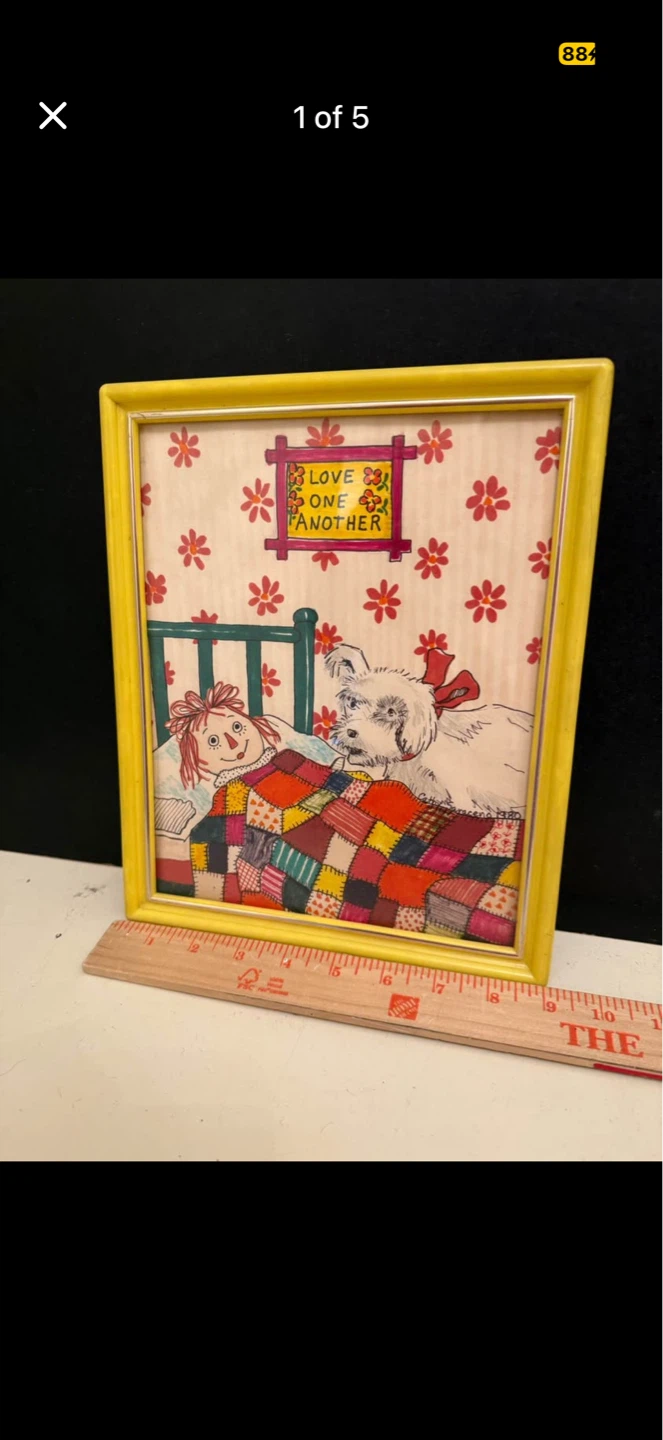 Original drawing of Raggedy Ann signed