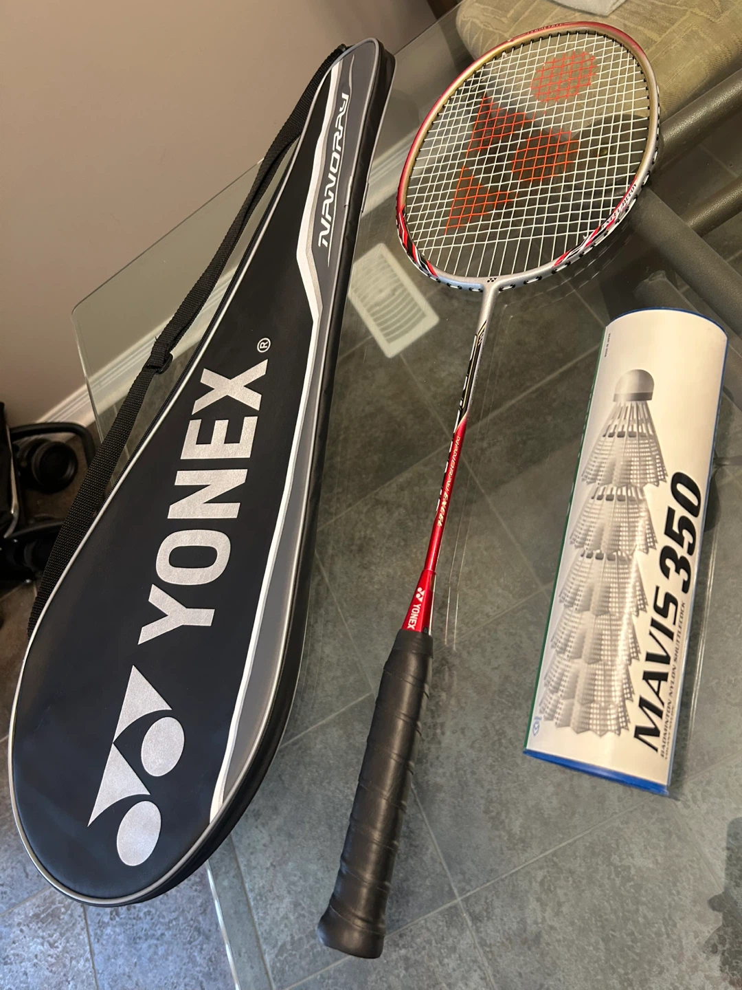 Yonex NanoRay Excel (NR-EXCEL) Silver Red Badminton Racket