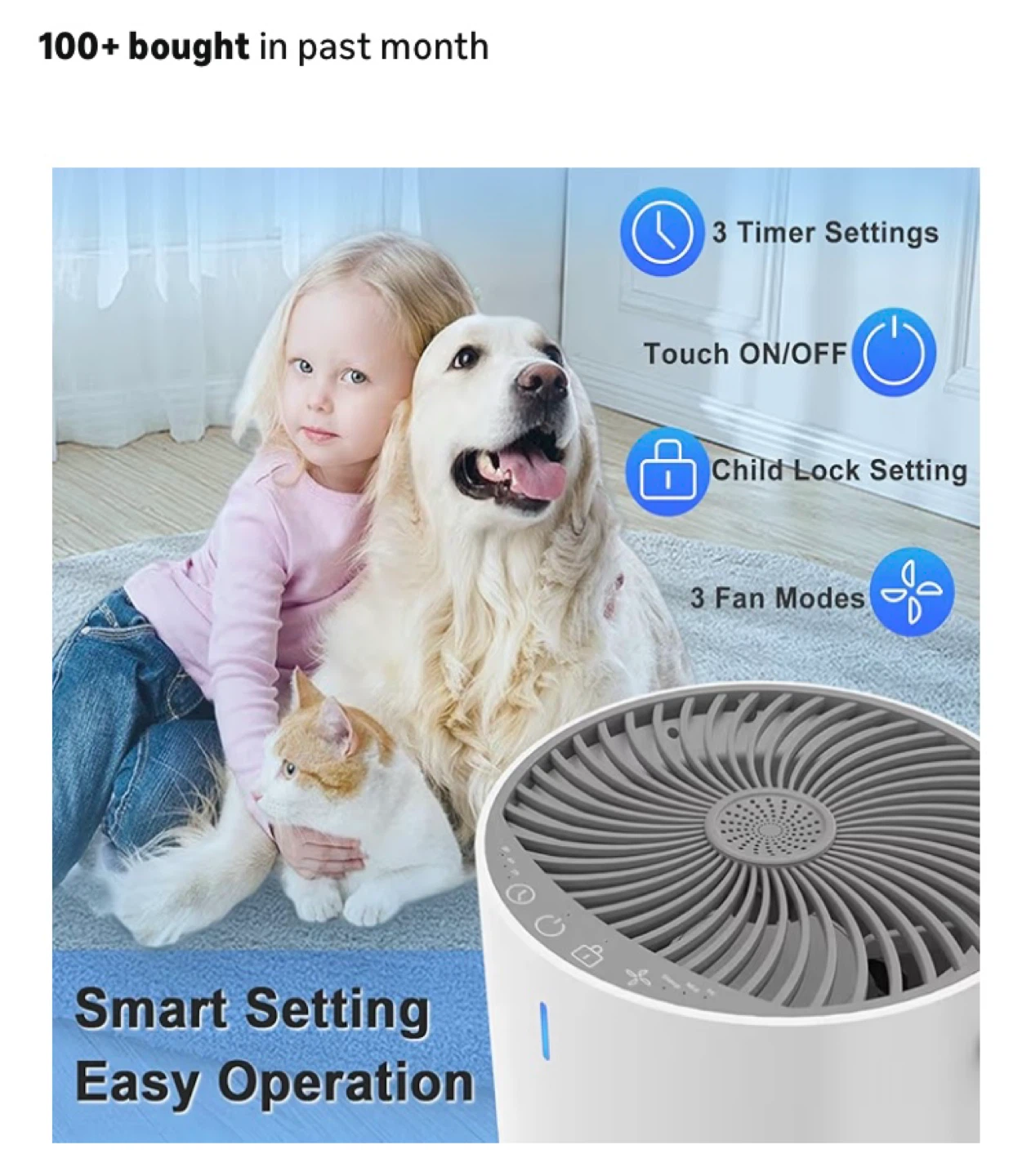 Big Sale-True HEPA  Air Purifier-Home Large RM up to 1095 Ft - photo 2