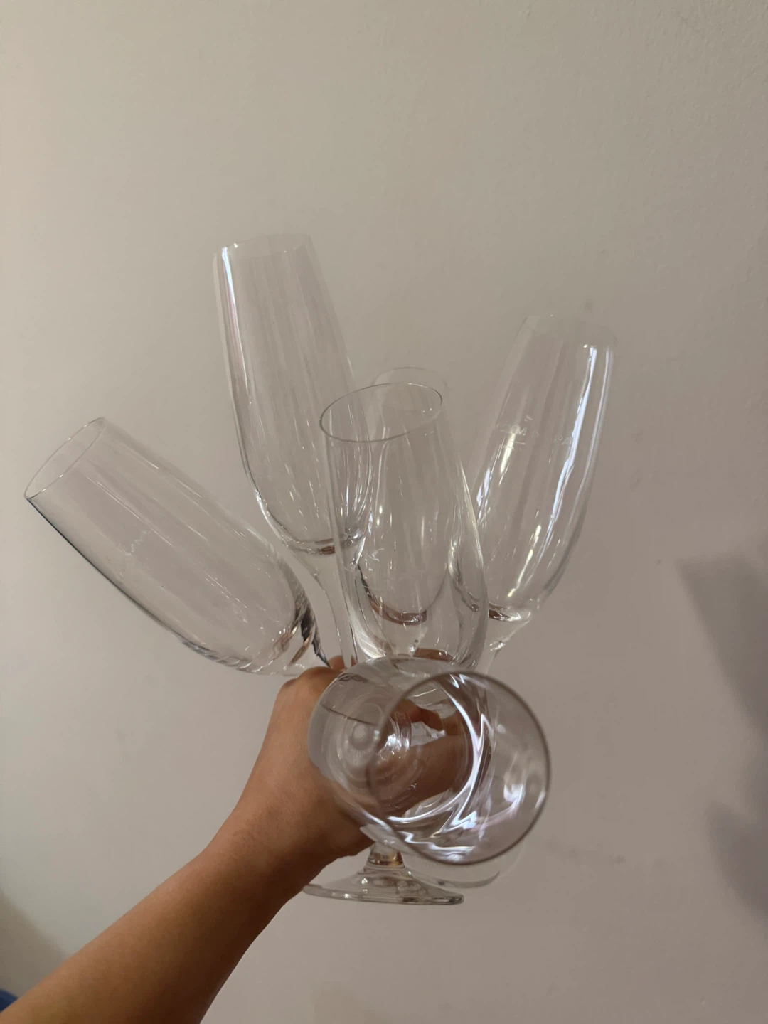 Set of 5  Clear Champagne Flutes - photo 3