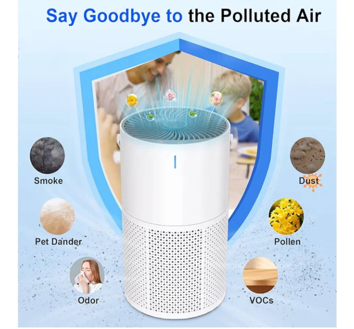 Big Sale-True HEPA  Air Purifier-Home Large RM up to 1095 Ft
