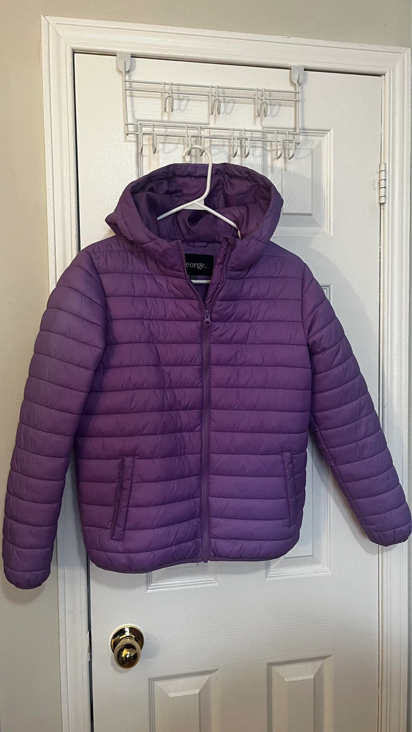 George Purple Hooded Puffer Jacket