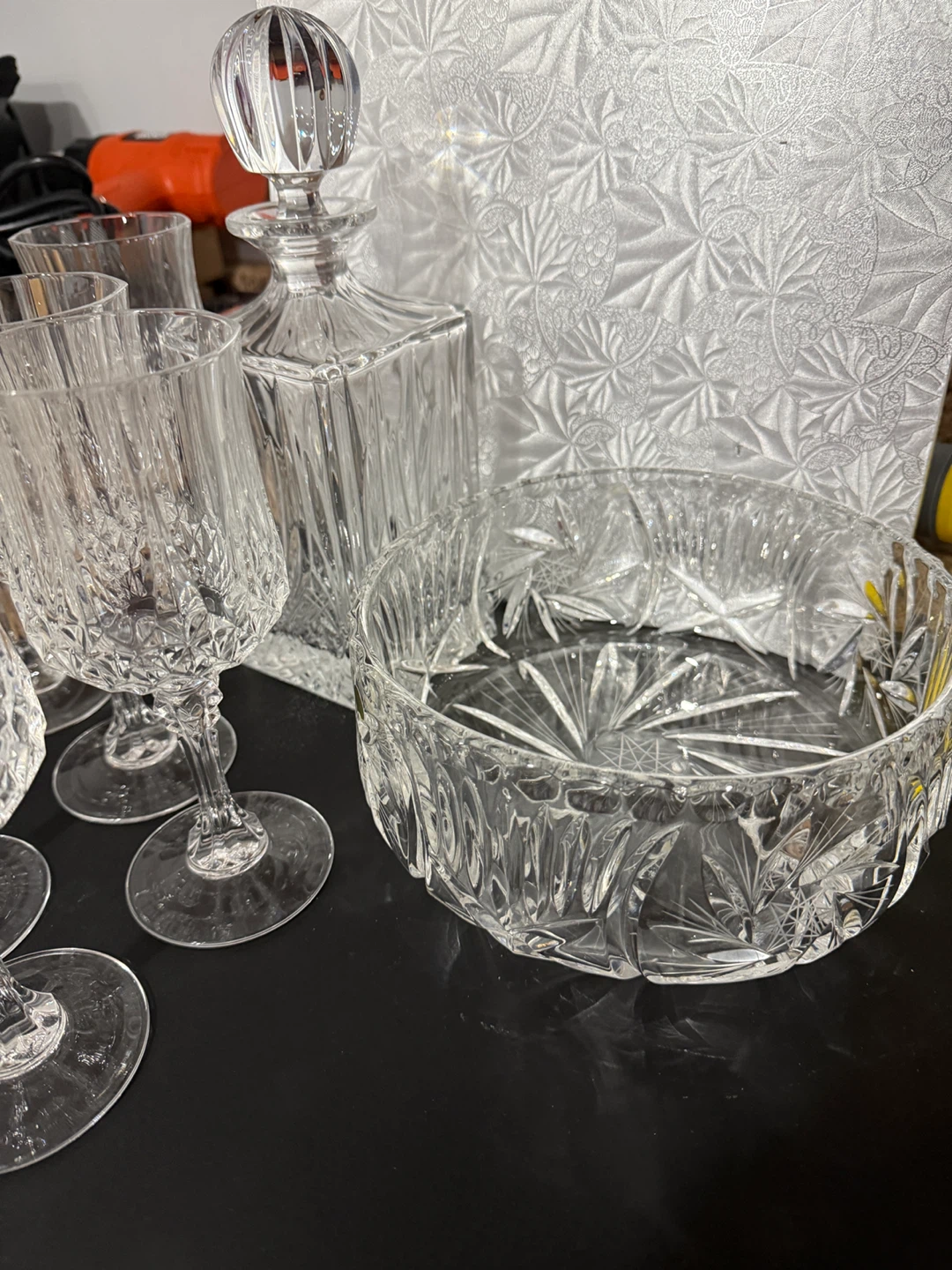 Crystal Decanter Set with Glasses and Bowl - photo 3
