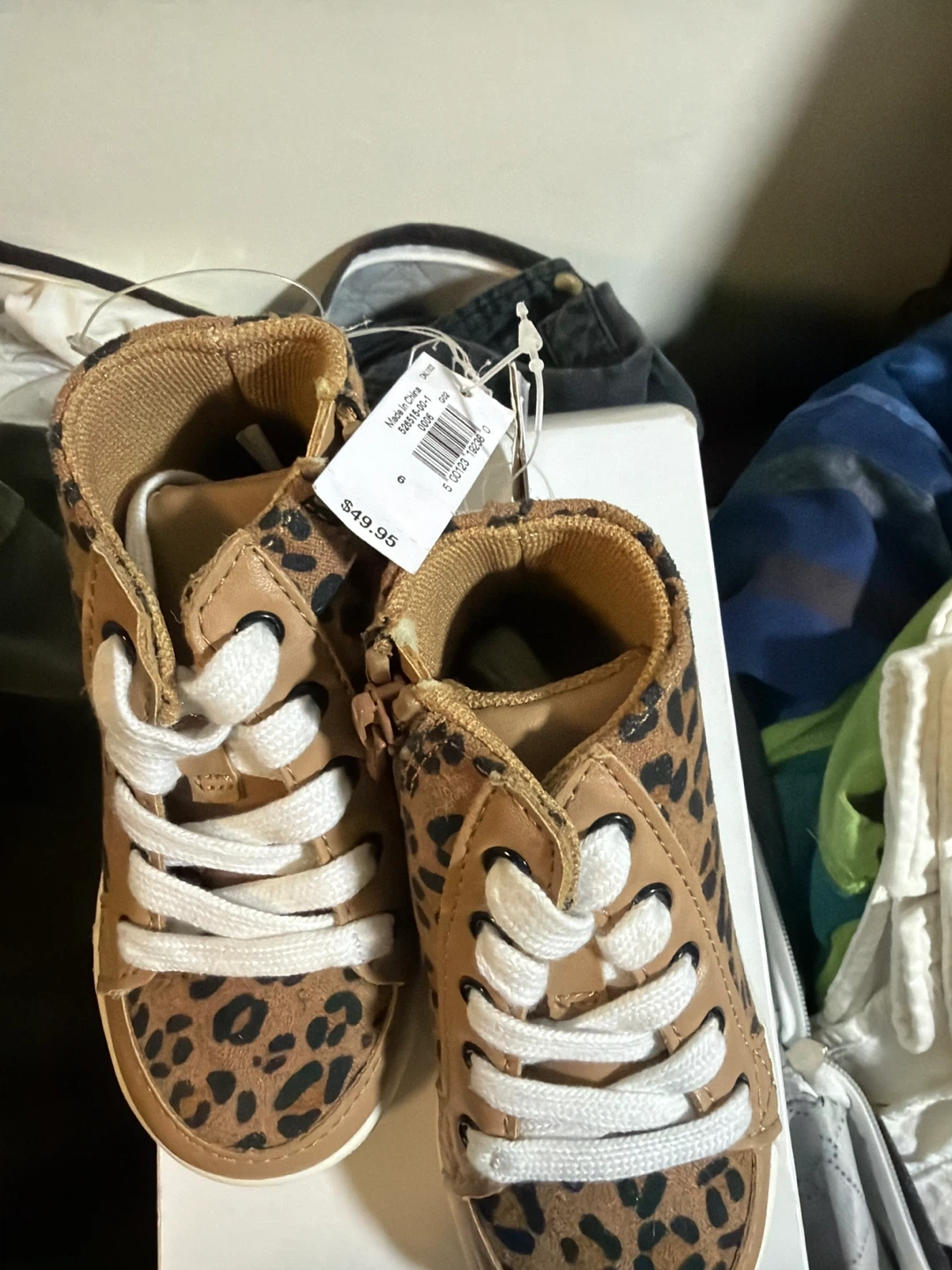Toddler Leopard Print High-Top Sneakers - Size 7