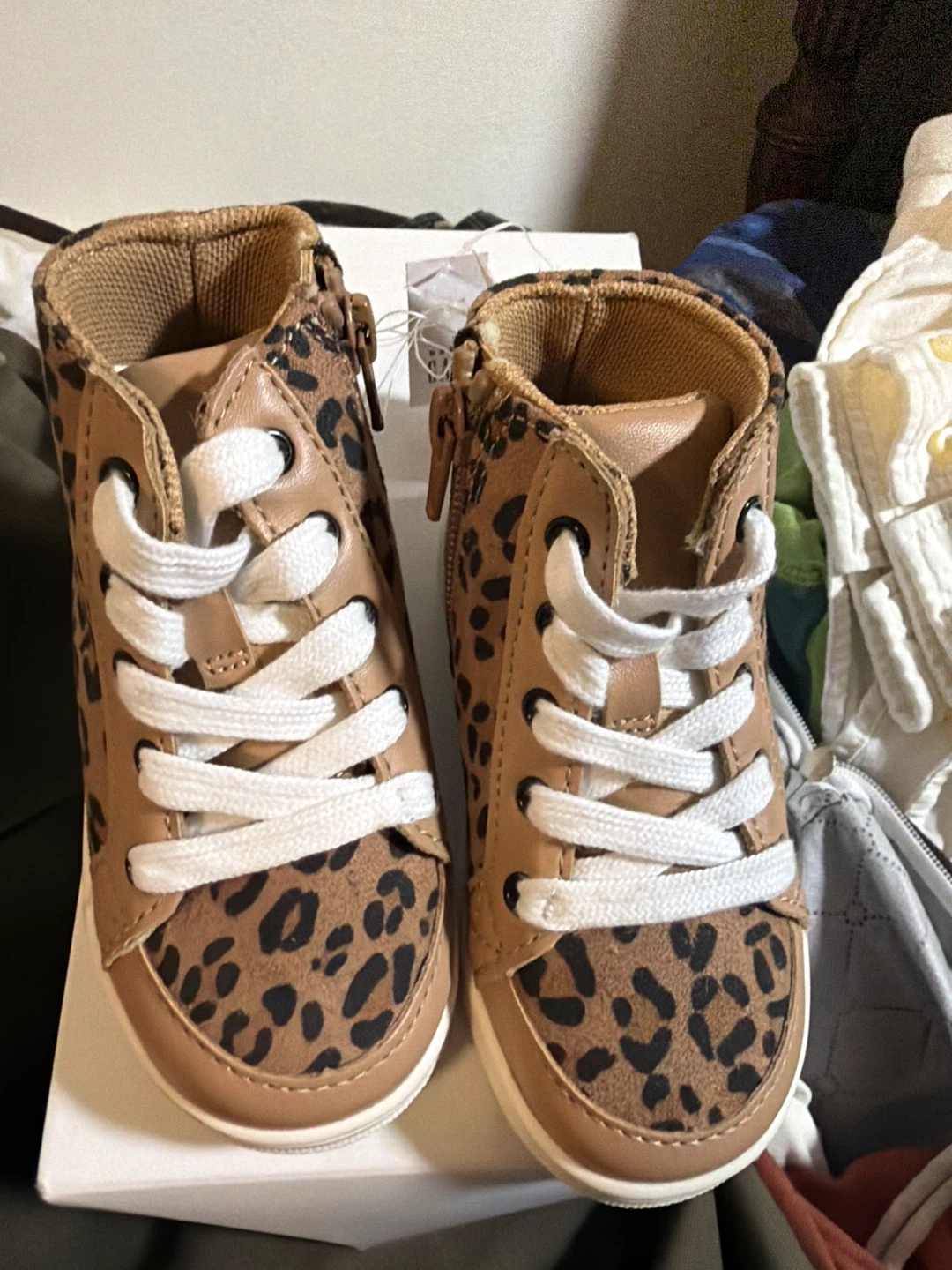 Toddler Leopard Print High-Top Sneakers - Size 7 - photo 5