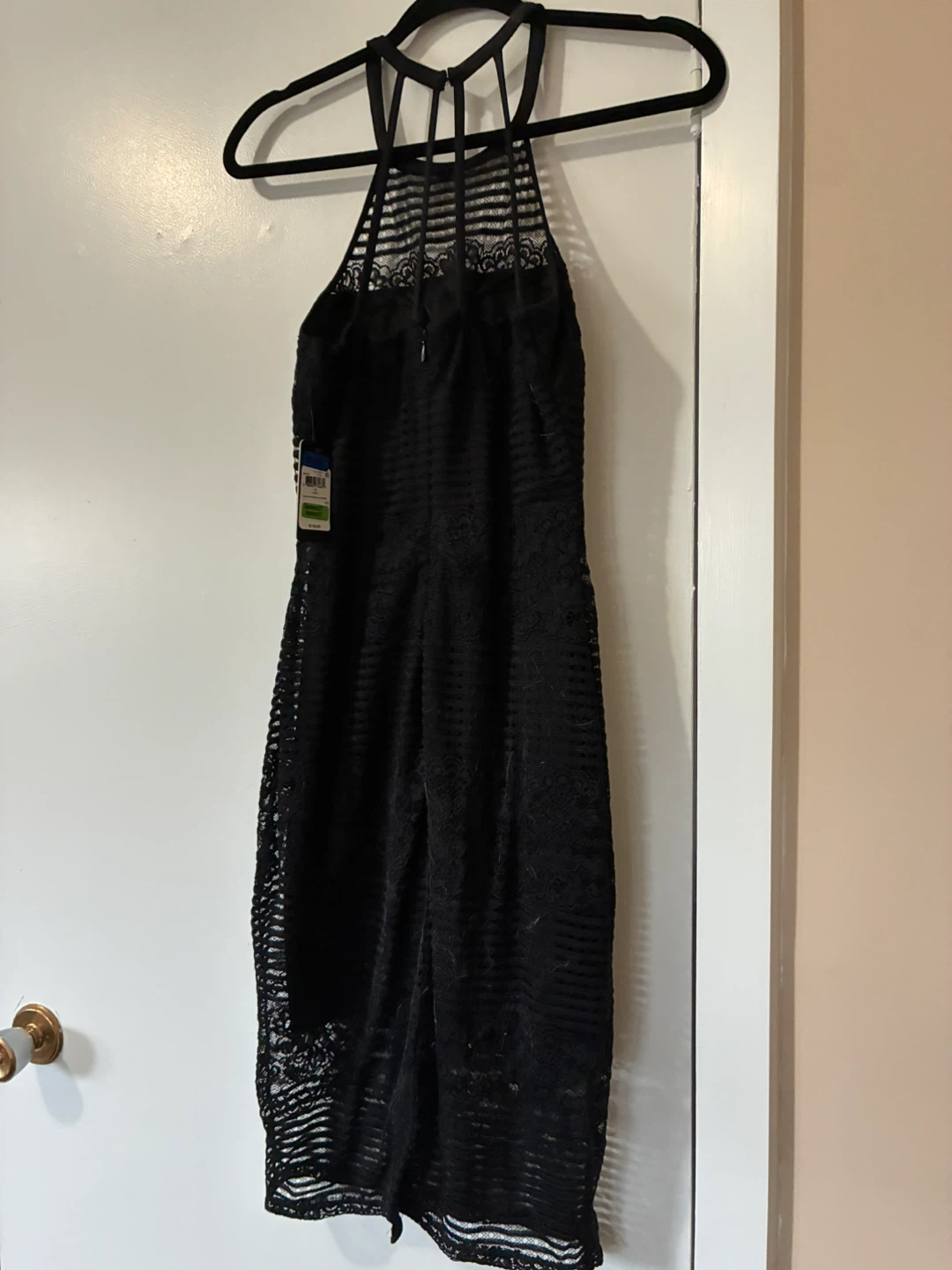 Guess Black Lace Striped Halter Neck Dress Size 2 - photo 2
