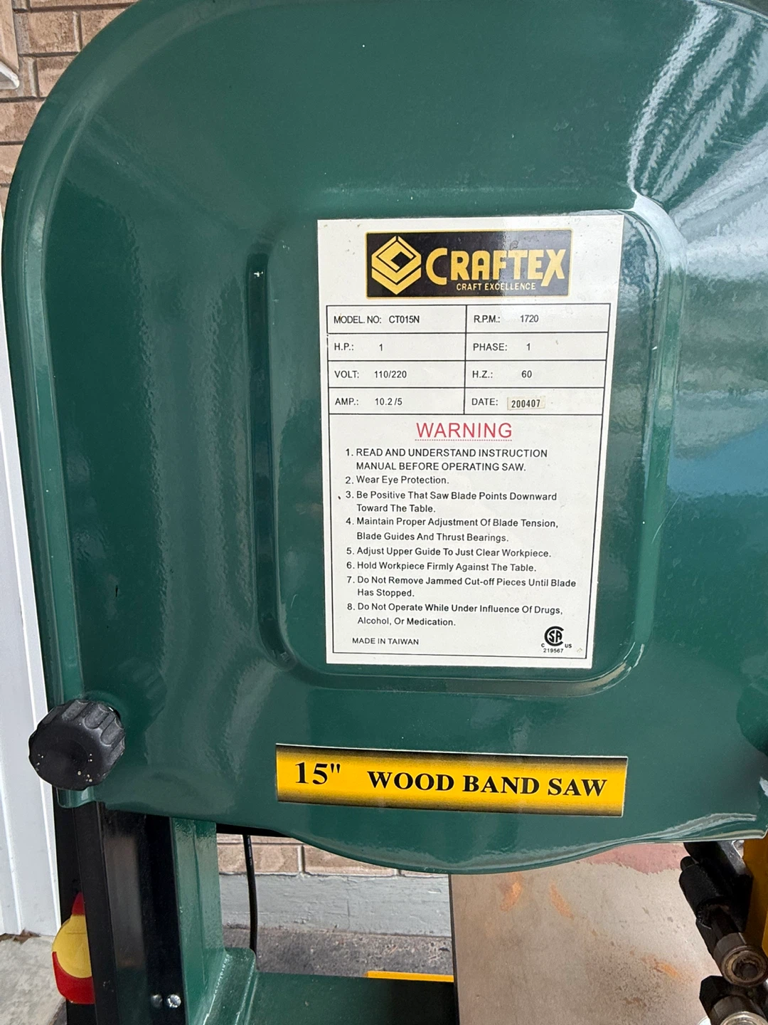 Craftex 15" Wood Band Saw CT019N - photo 2
