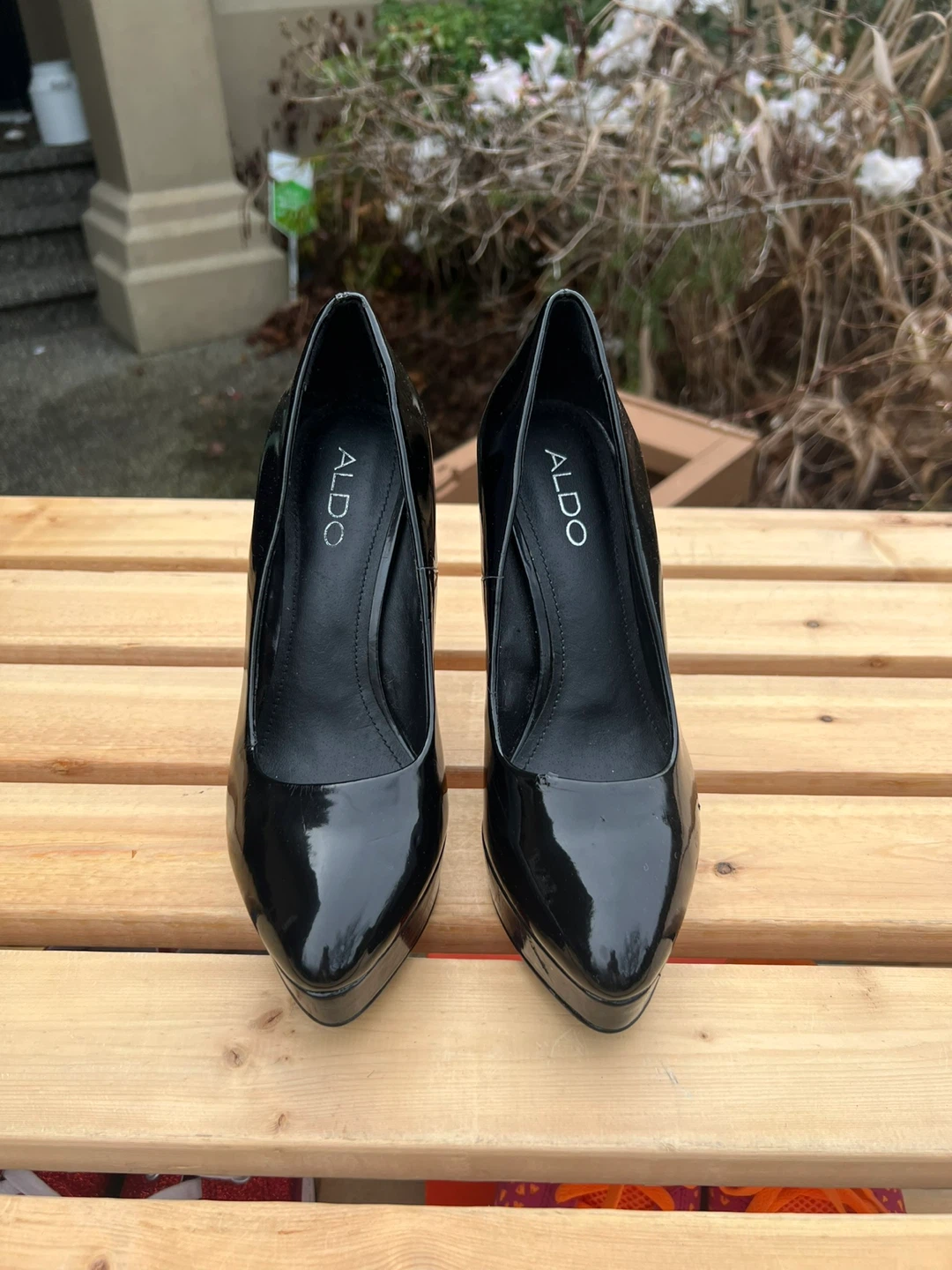 Aldo Patent Leather Platform Heels - Black - photo 2
