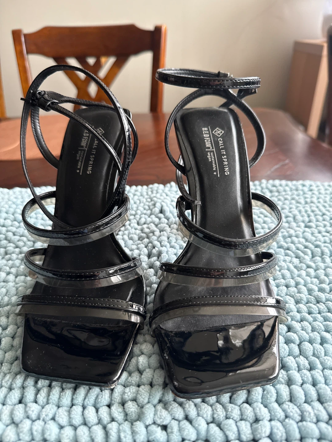 CALL IT SPRING Black Strappy Heels - photo 3