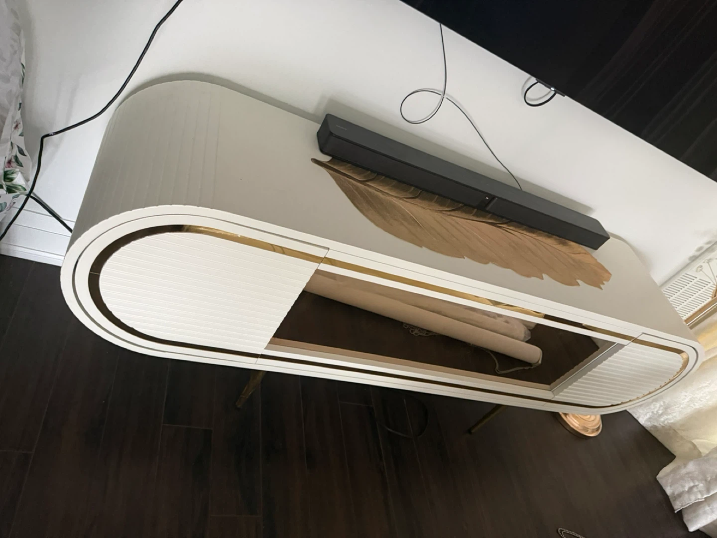 White and Gold Media Console - photo 2