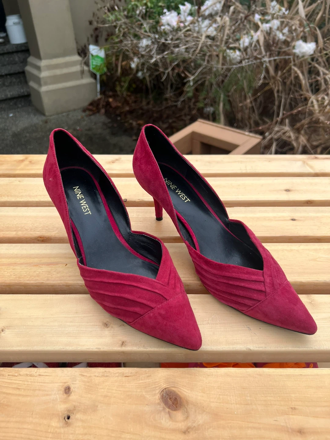NINE WEST Suede Heels - Magenta