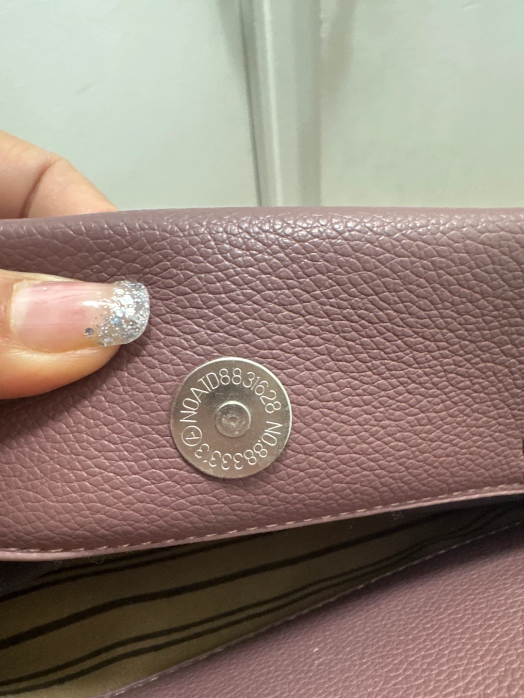 Mauve Faux Leather Tote Handbag with Shoulder Strap - photo 5