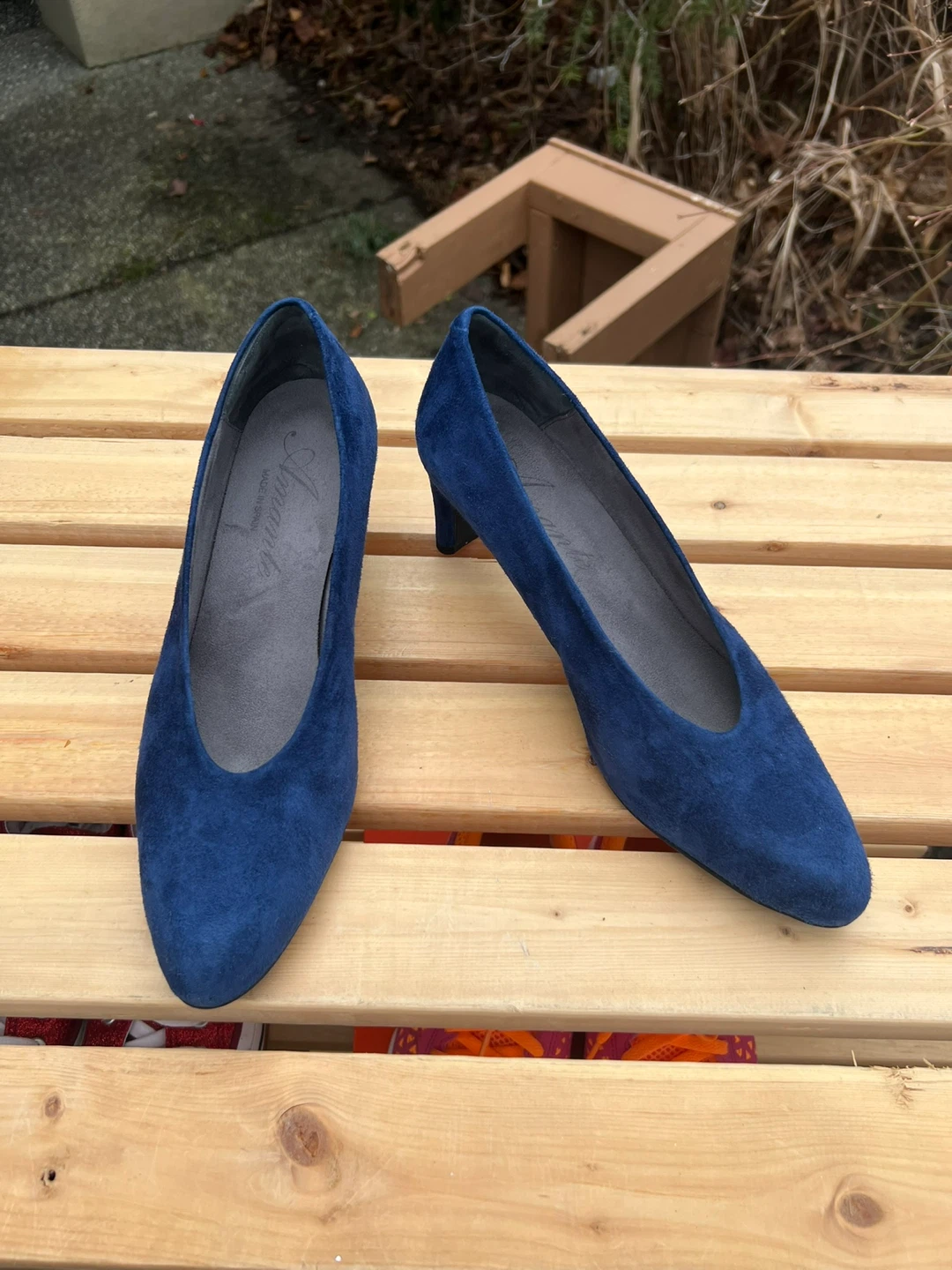 Suede Heels - Blue