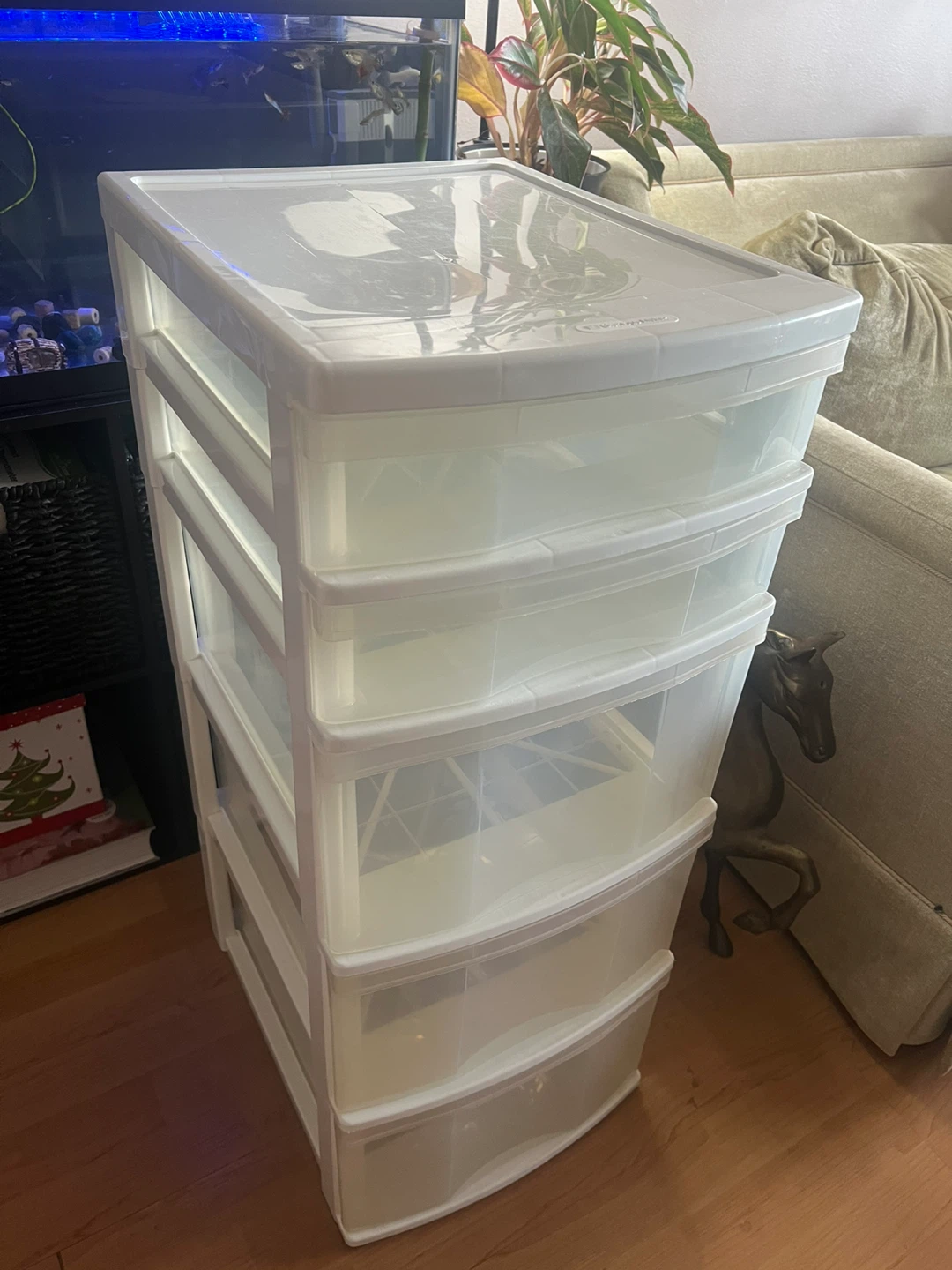 White 5-Drawer Plastic Storage Unit - photo 2
