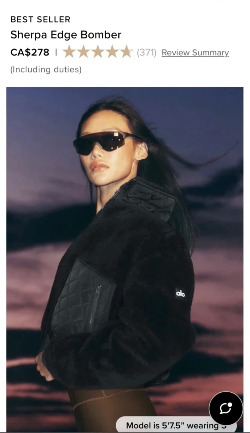 ALO Sherpa Edge Bomber Jacket Black - photo 2