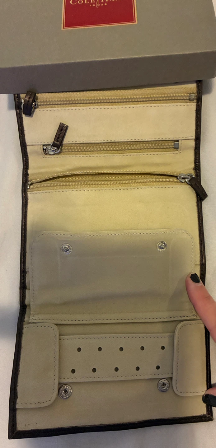 Cole Haan Brown Leather Jewelry Travel Organizer Box - photo 4