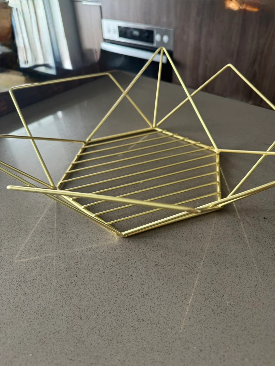 Gold Geometric Wire Fruit Bowl - Kitchen - photo 3