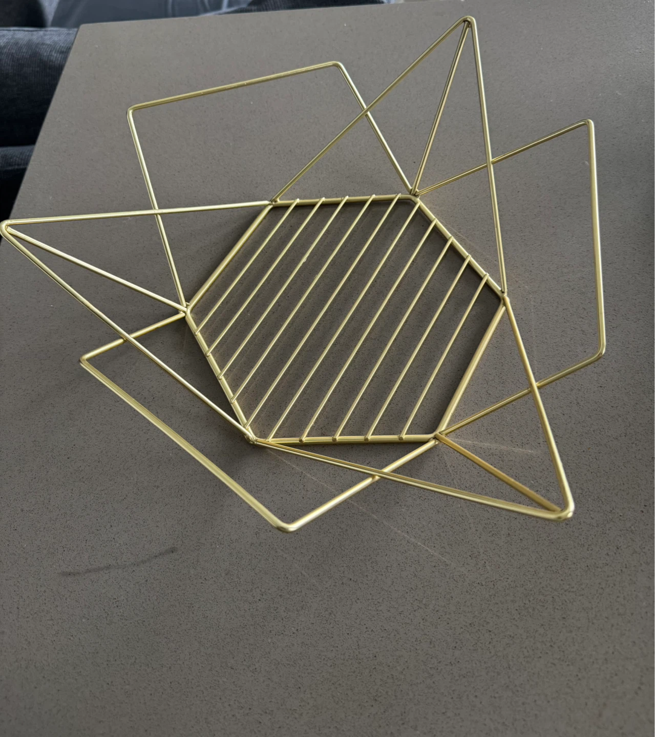 Gold Geometric Wire Fruit Bowl - Kitchen - photo 4