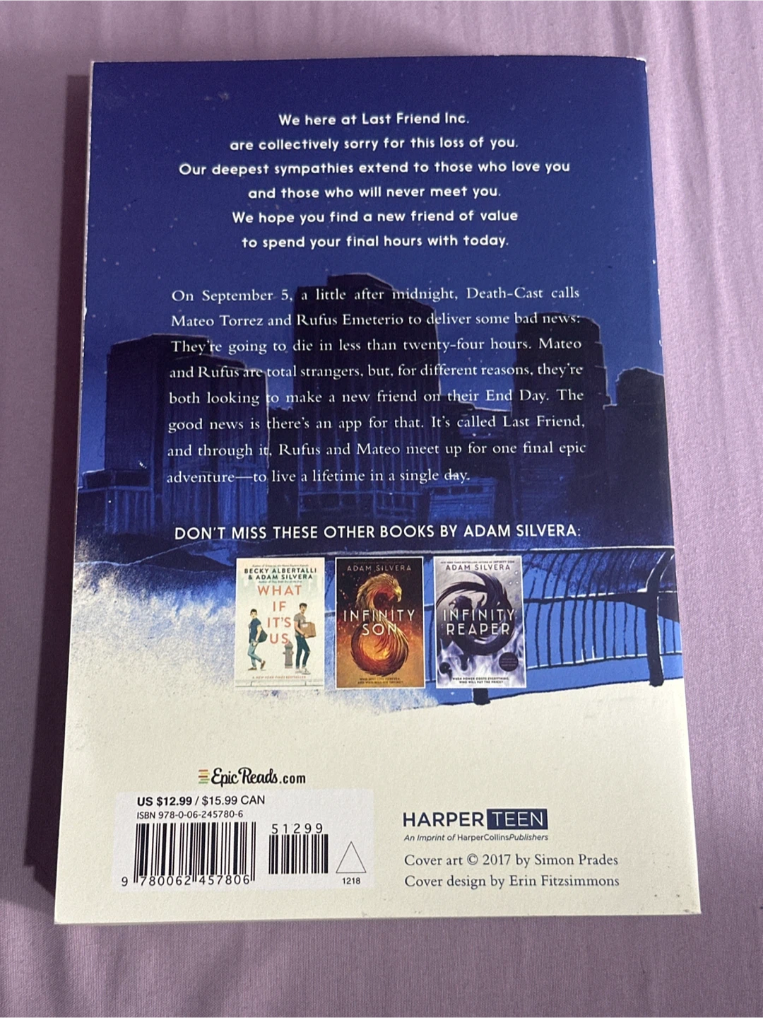 They Both Die at the End by Adam Silvera Paperback - photo 2