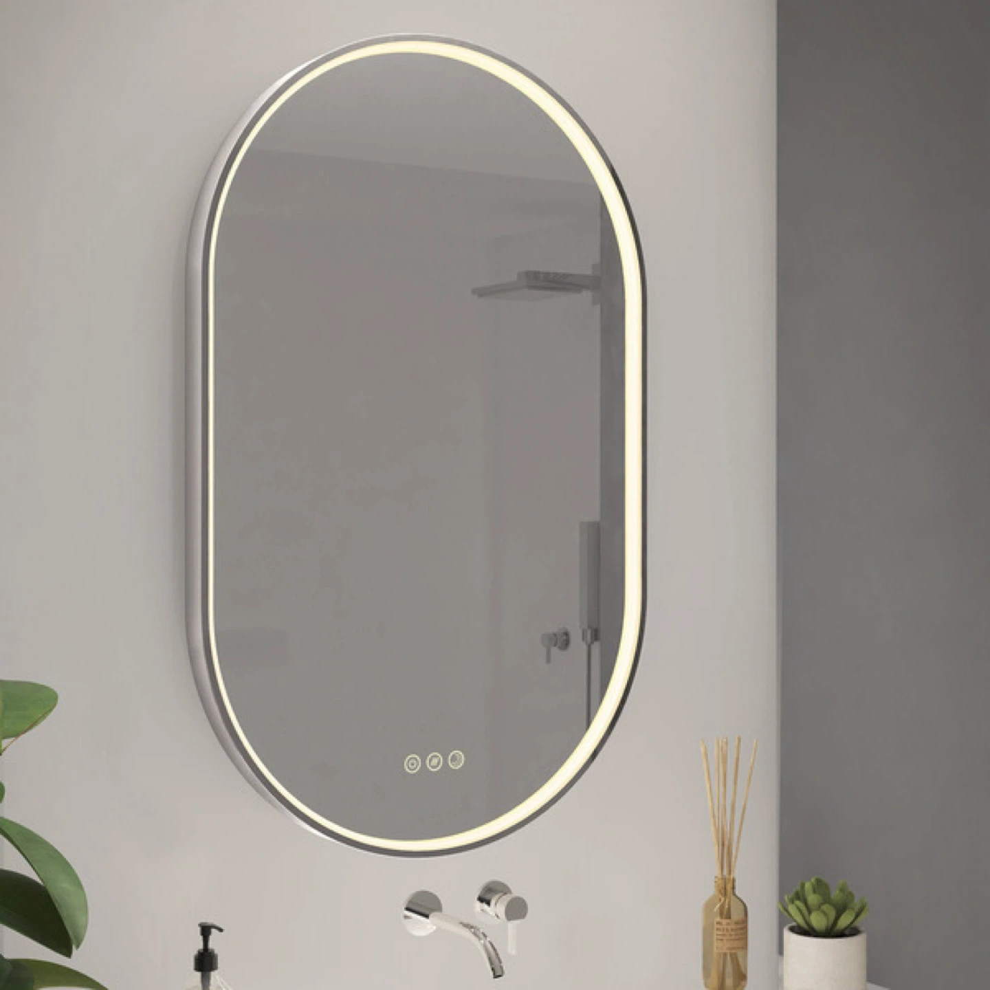 Artika Royce Oval LED Bathroom Mirror integrated defogger new - photo 2