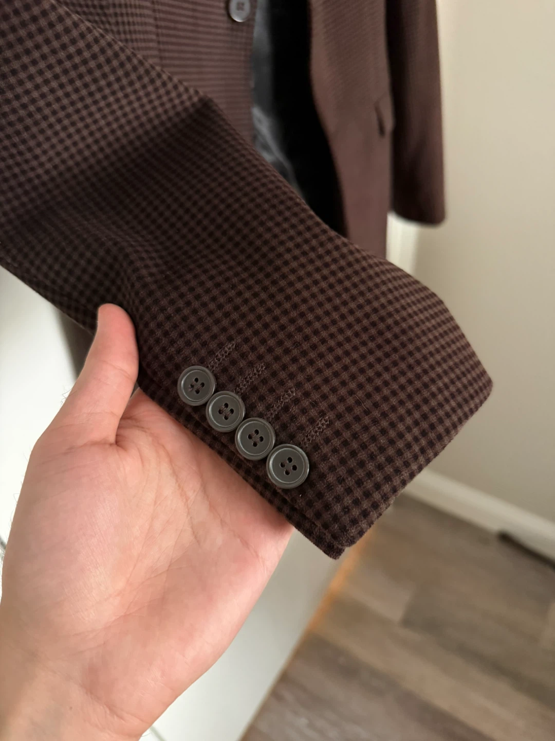 🔥 Velour Checkered Blazer Jacket - Size 36 - photo 3