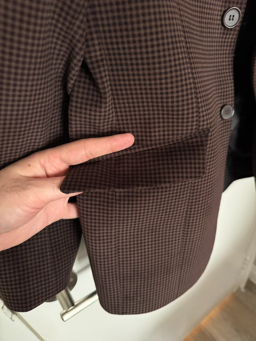 🔥 Velour Checkered Blazer Jacket - Size 36 - photo 4