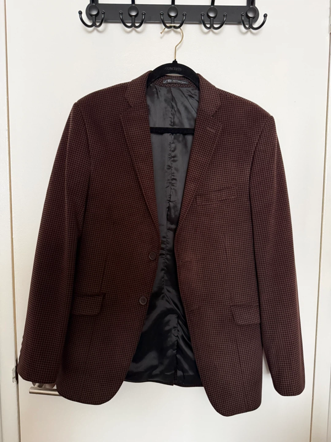 🔥 Velour Checkered Blazer Jacket - Size 36