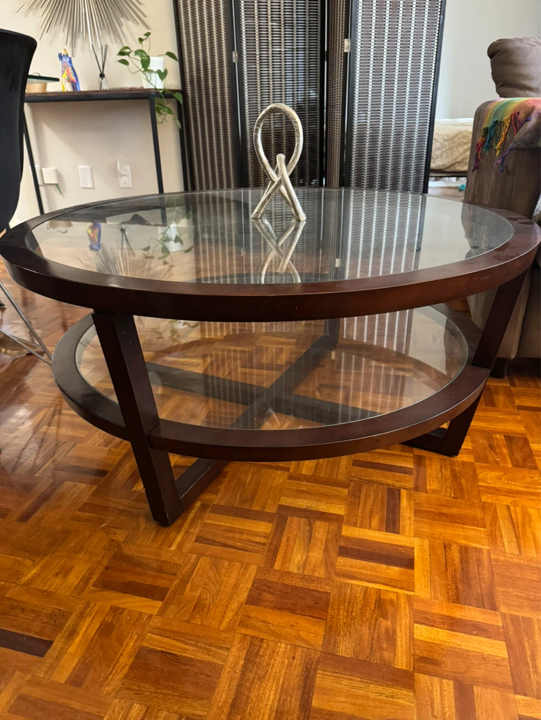 Round Coffee Table with Glass Top - Large - photo 2