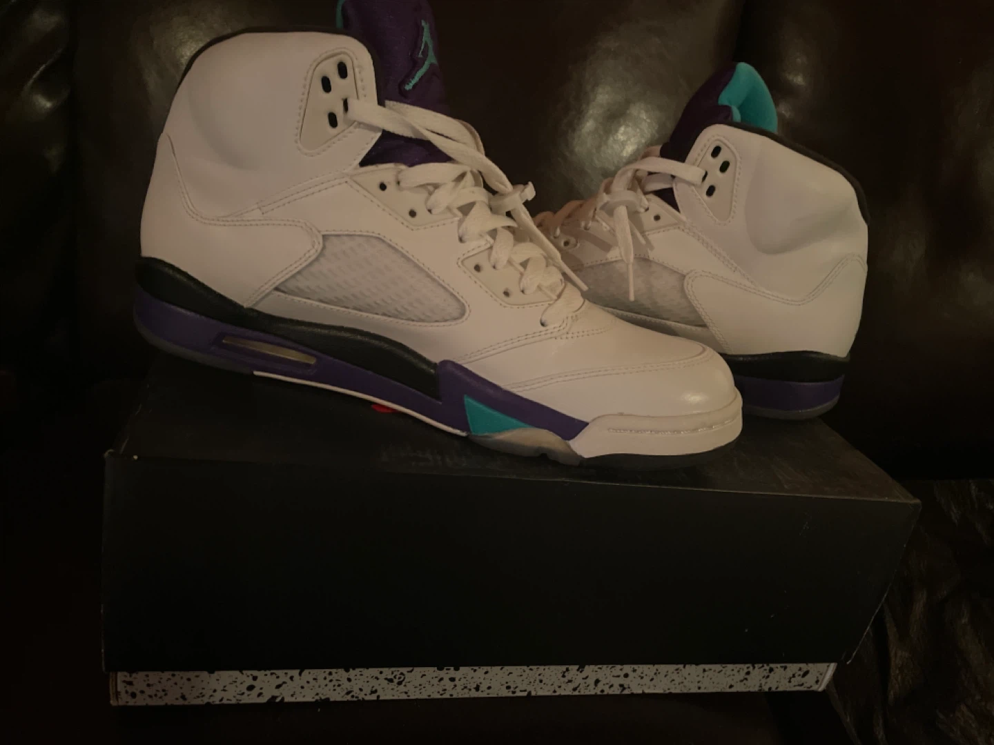 Air Jordan 5 Retro White/Purple/Teal - photo 2