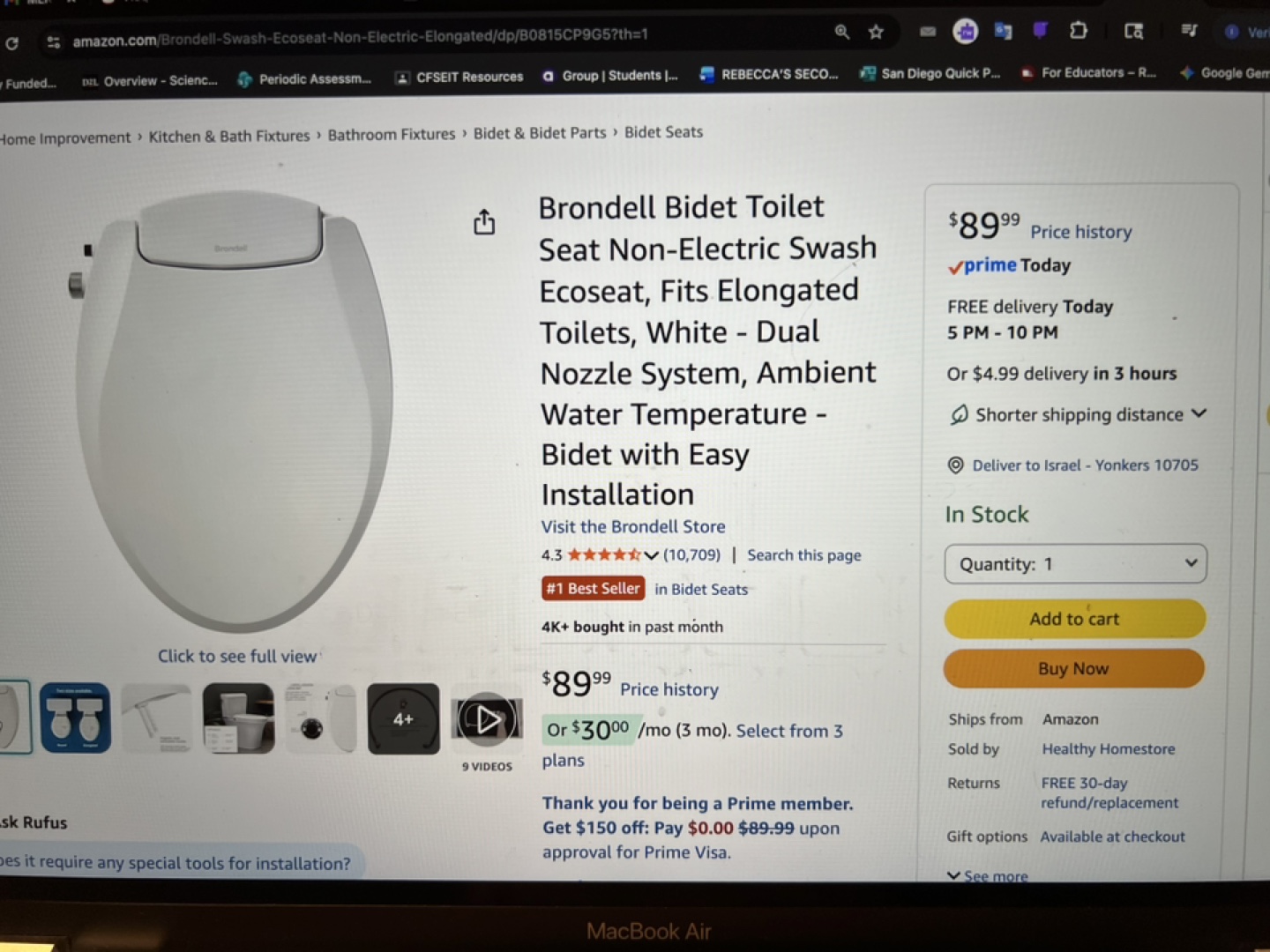 Brondell Swash Ecoseat Non -Electric Bidet