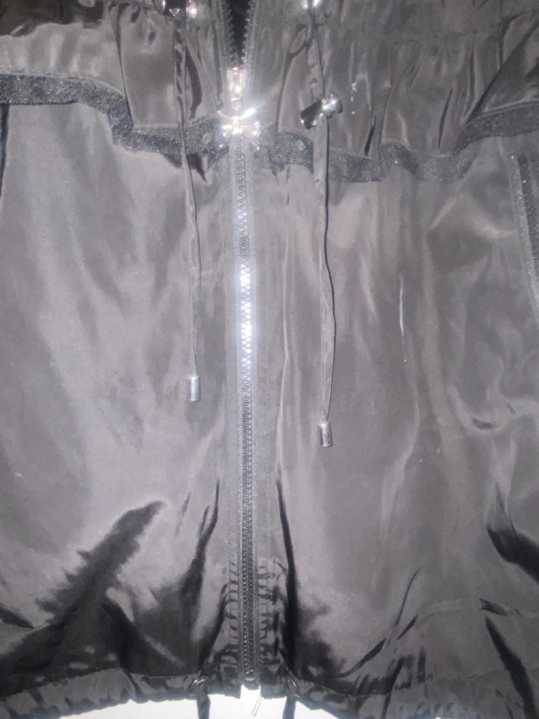 Betsey Johnson Black Ruffle Drawstring Anorak Jacket - photo 5