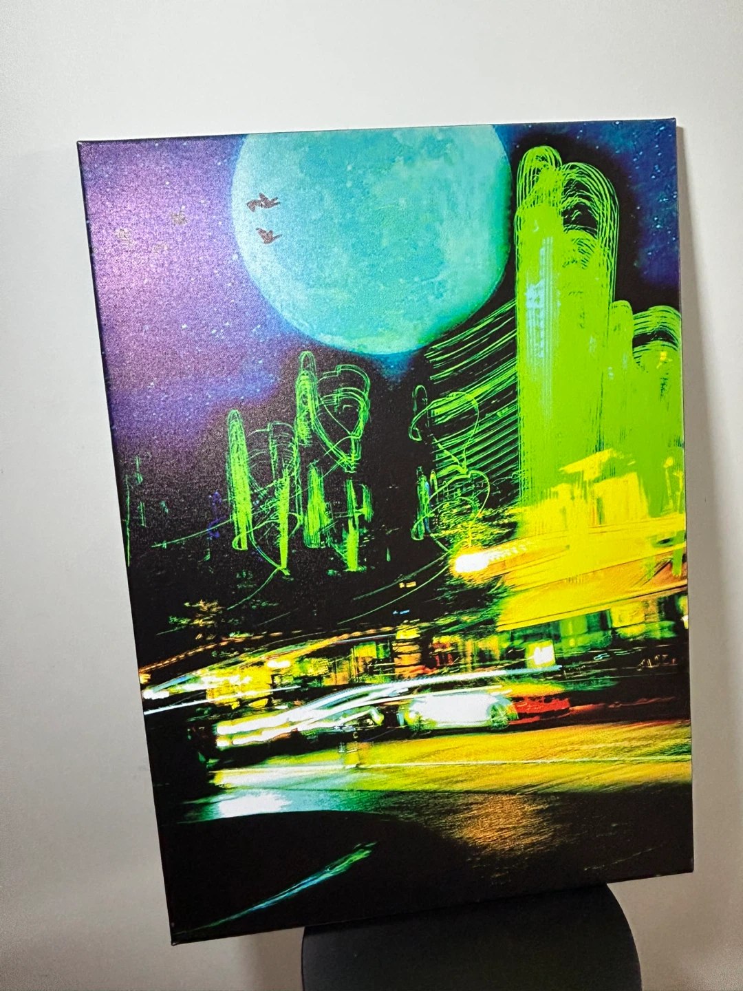 Canvas Print - Cityscape at Night with Moon - photo 3