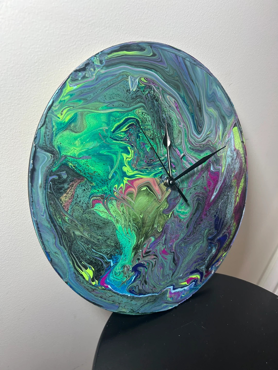 Hand-Painted Round Wall Clock - photo 2