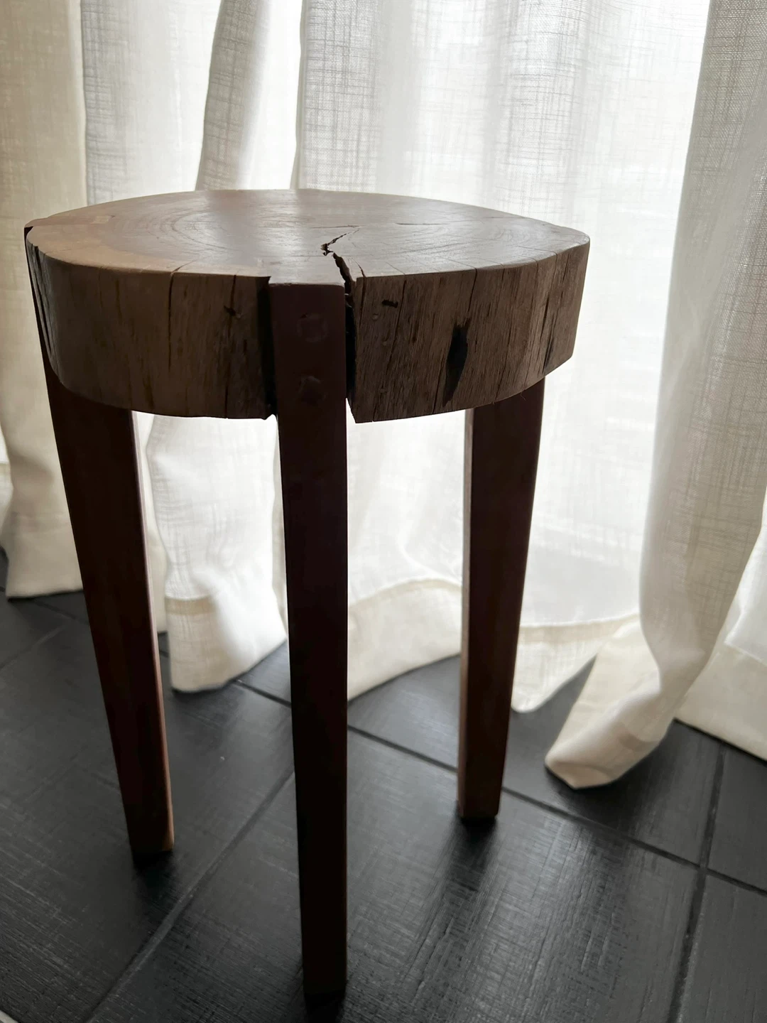 Rustic Wood Slice Accent Table - photo 3