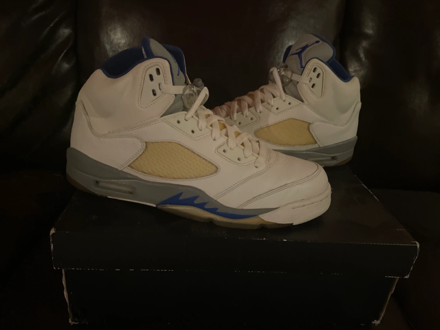 Air Jordan 5 Retro White Blue Grey - photo 2