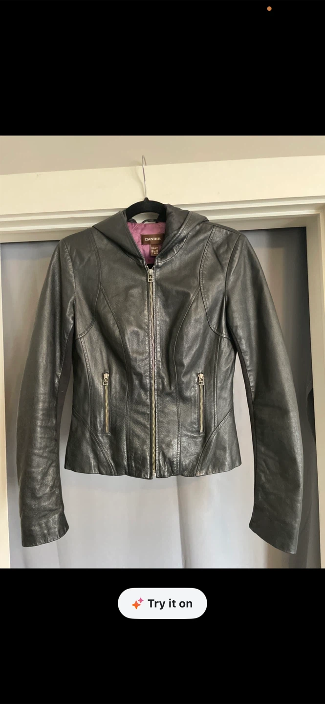 Vintage Danier Leather Hooded Jacket