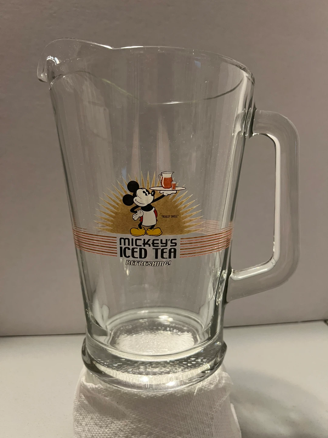 Vintage Mickey Mouse Iced Tea Glass Pitcher – Disney Retro - photo 2