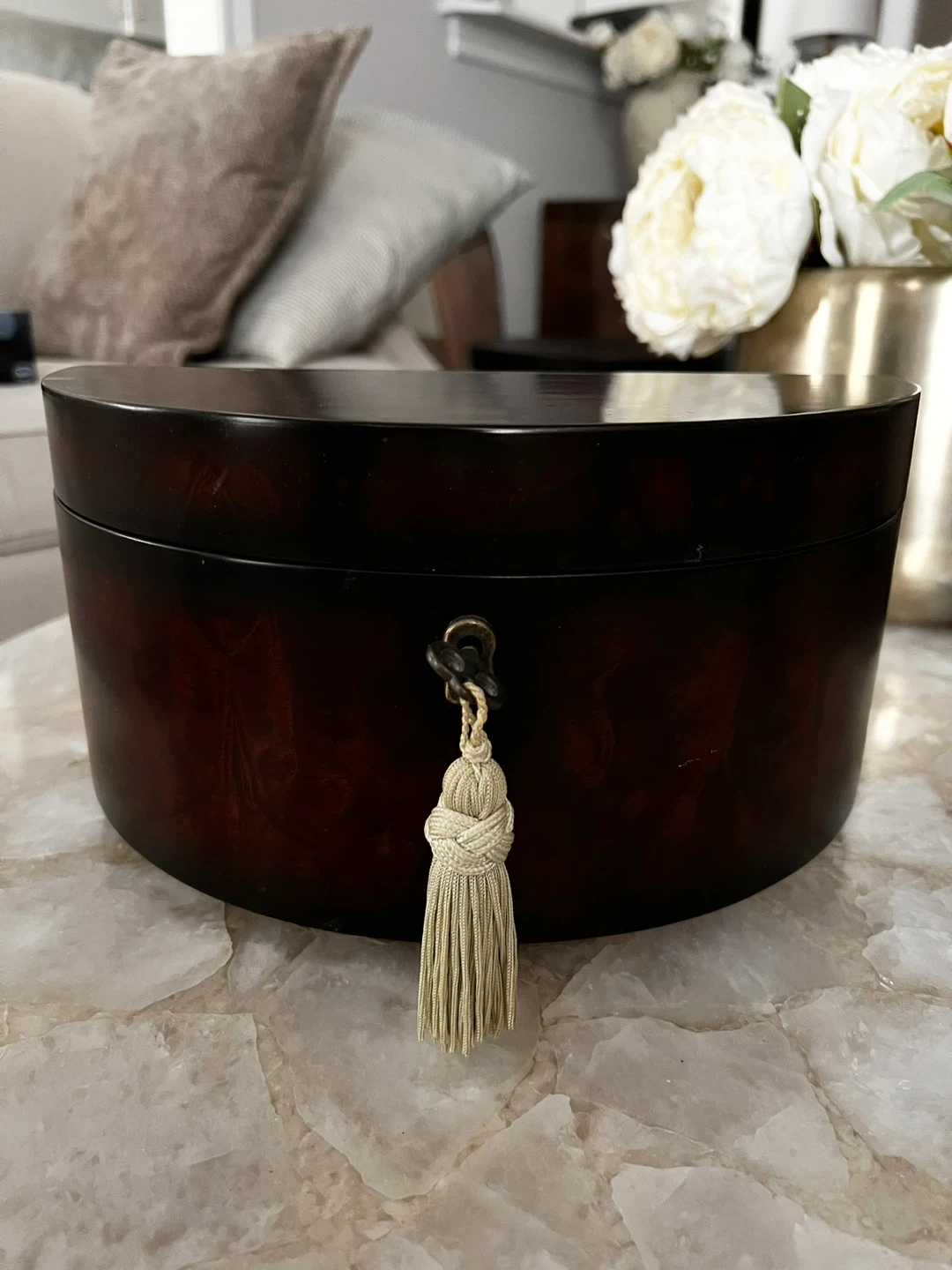 Bombay & Co Wooden Decorative Box with Tassel