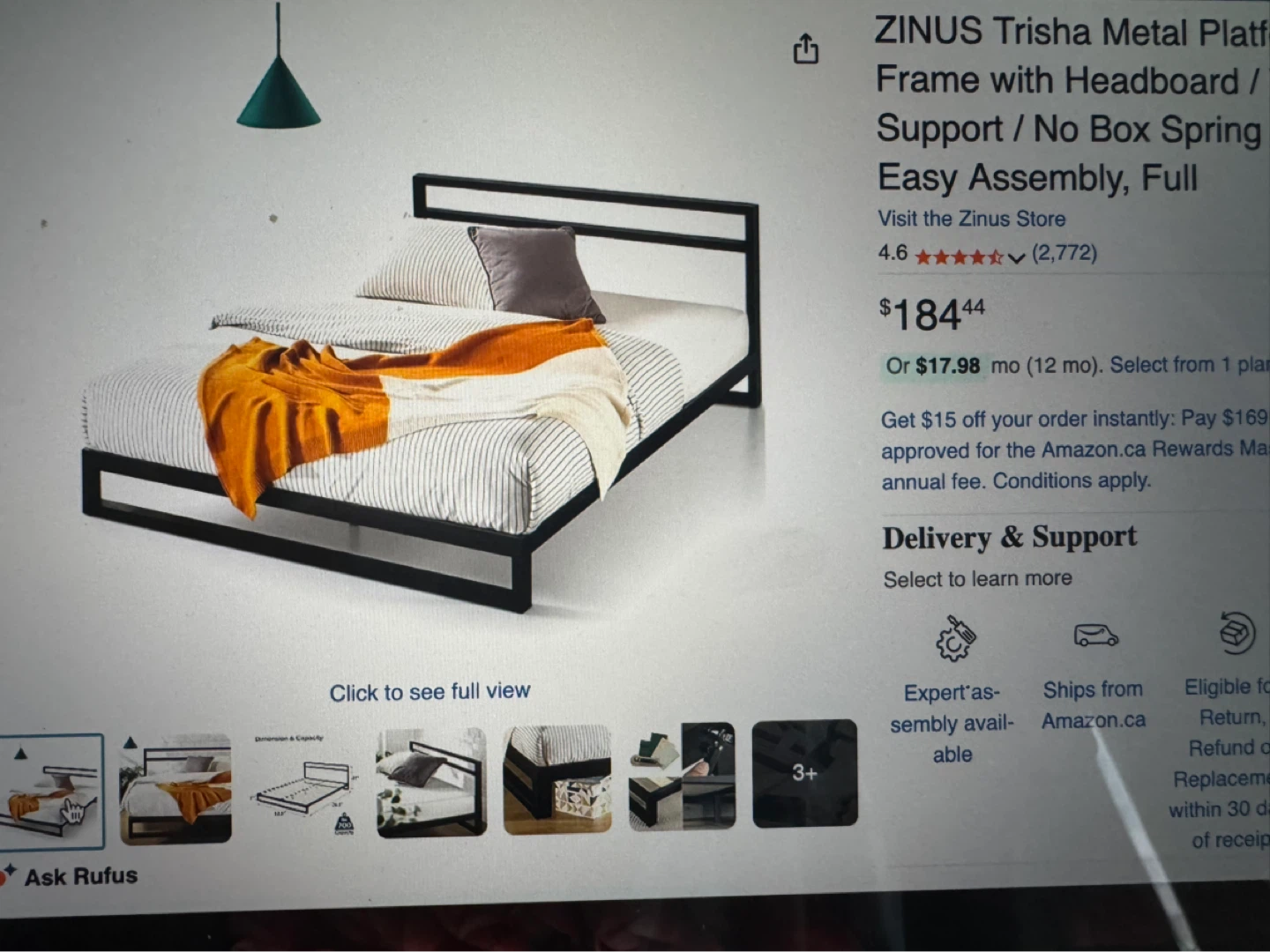 Zinus 7” Bedframe (Full/Double)