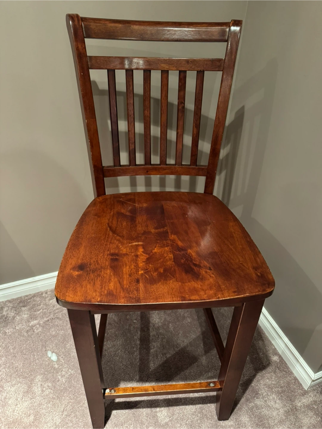 Two Wooden Counter height solid wooden chairs - photo 2