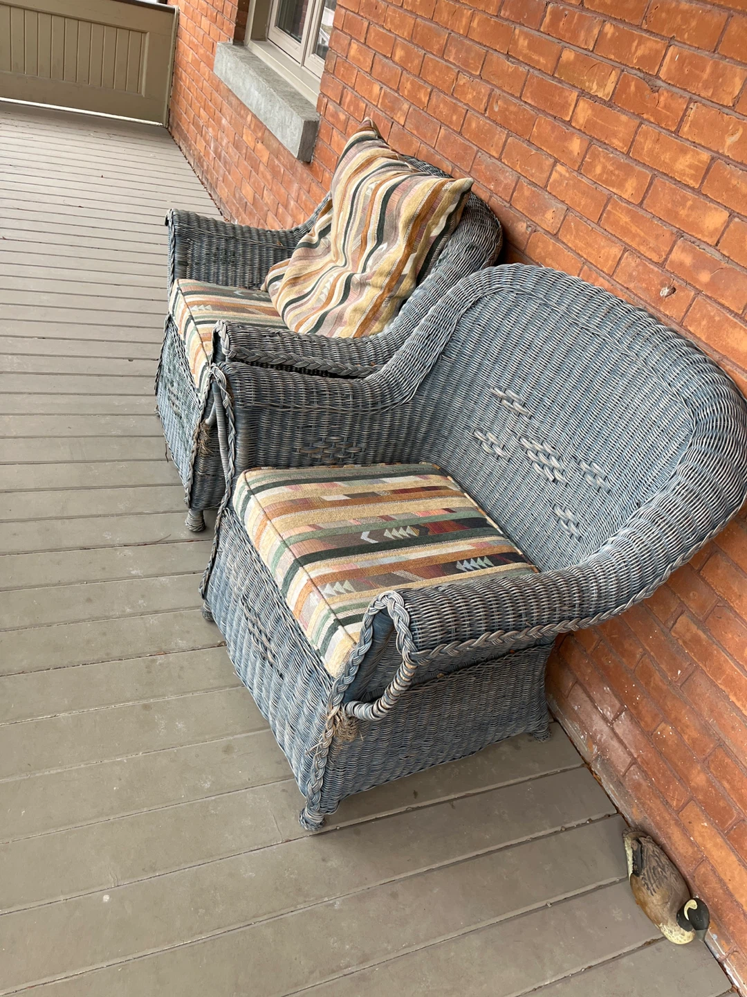 Wicker Armchairs with Cushions