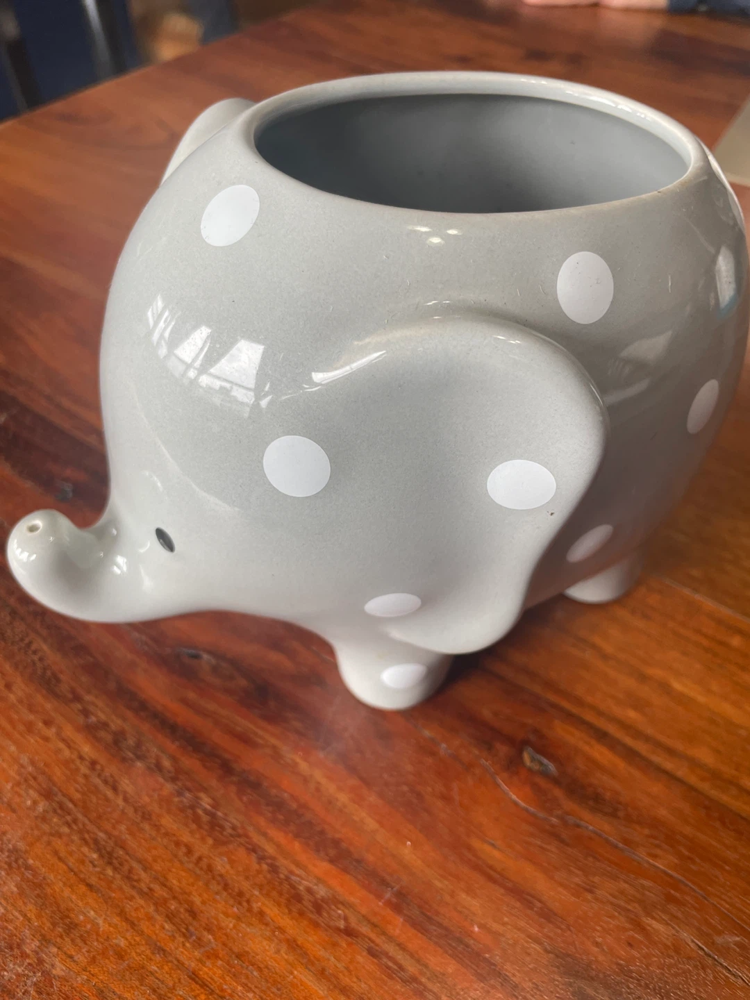 Grey Elephant Polka Dot Planter Pot - photo 3
