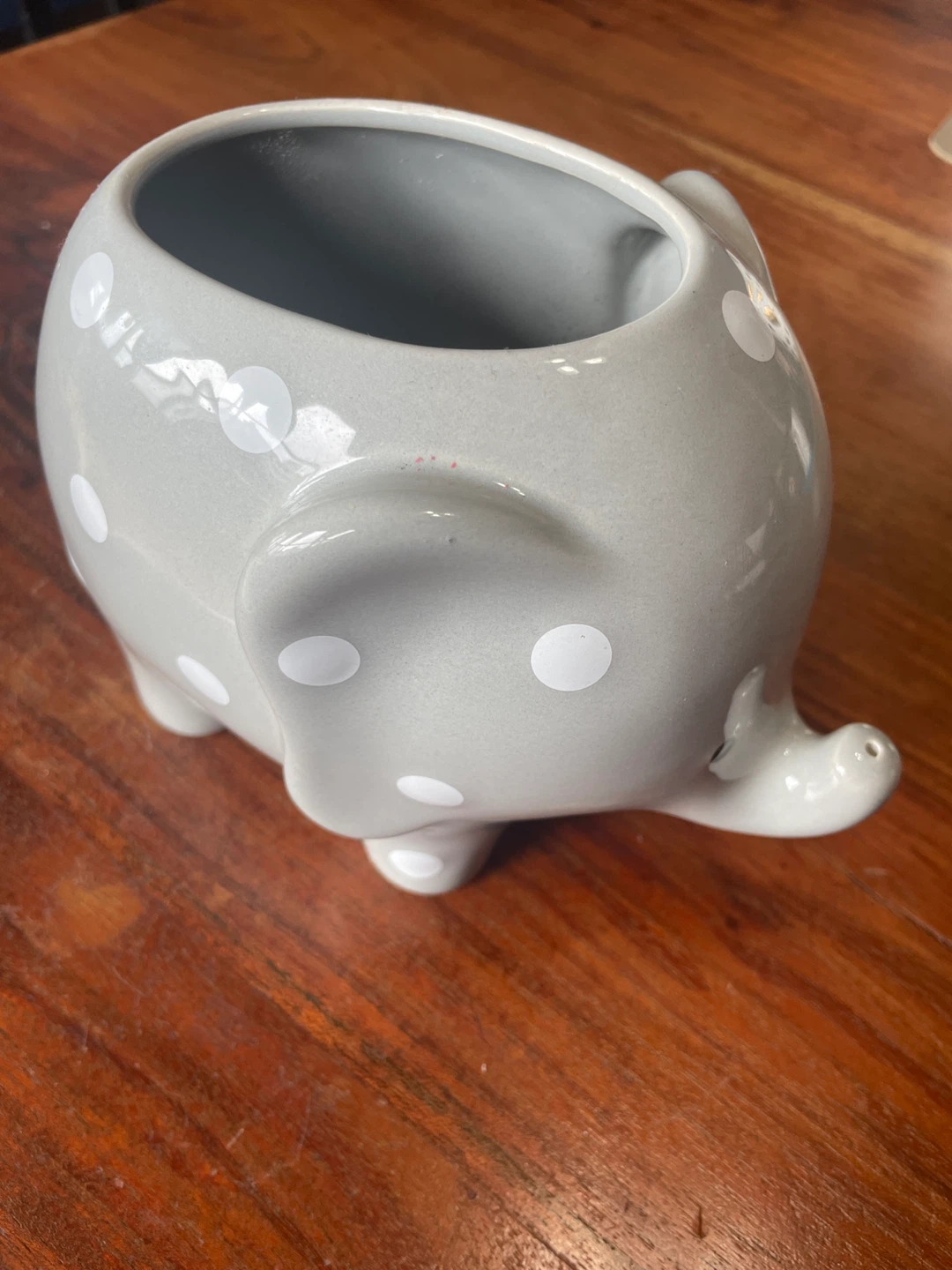 Grey Elephant Polka Dot Planter Pot