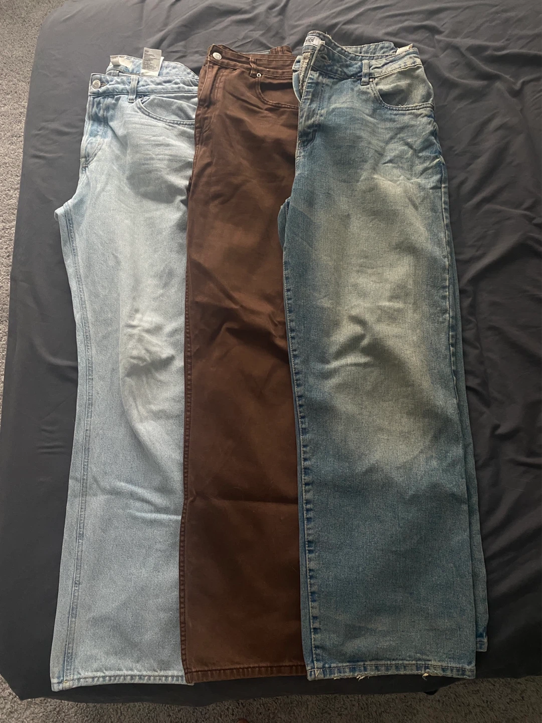 Three Pairs of Jeans - Light Blue, Brown, and Blue - photo 2