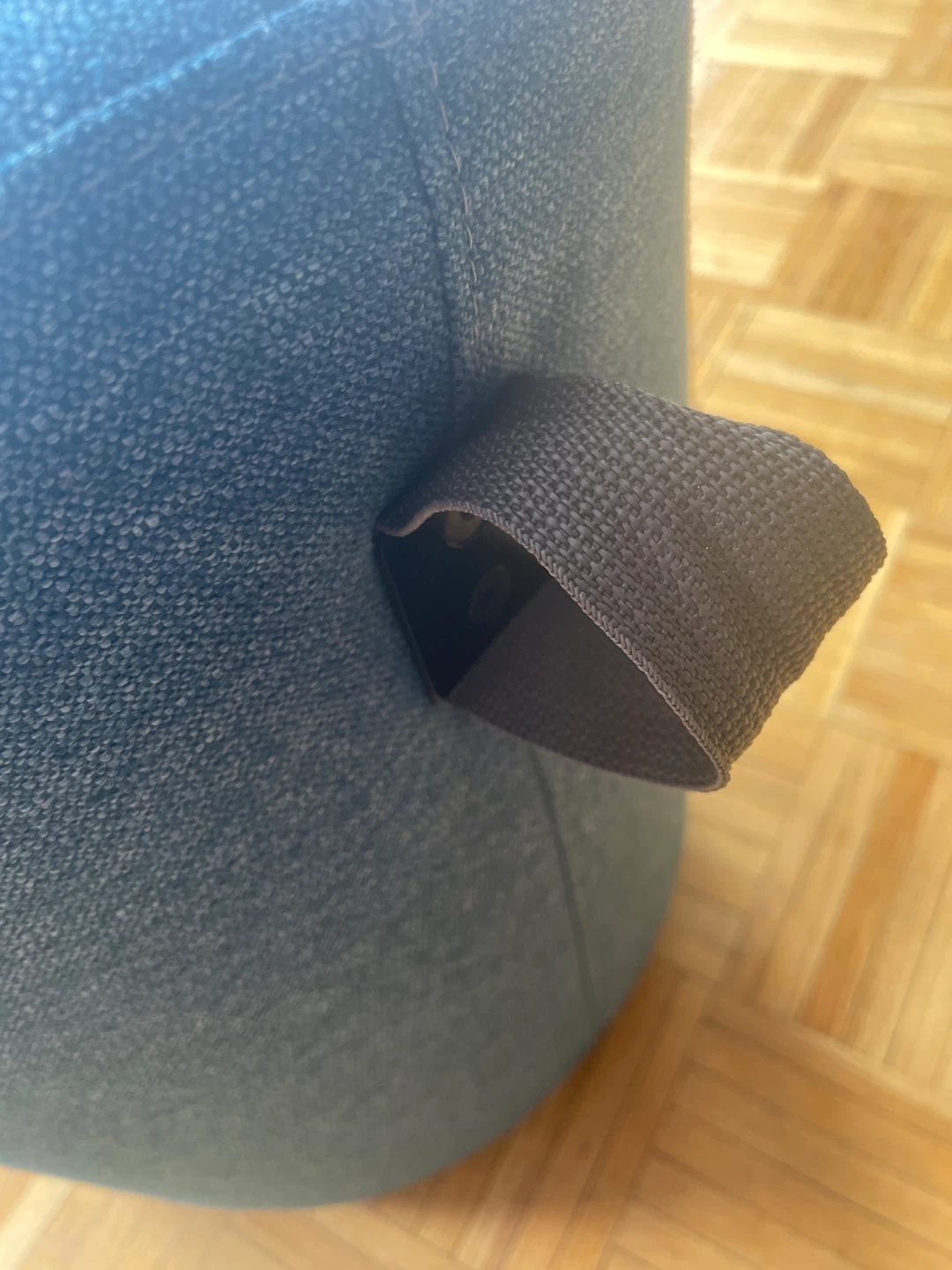 Blue Fabric Ottoman Stool with Handle - photo 3