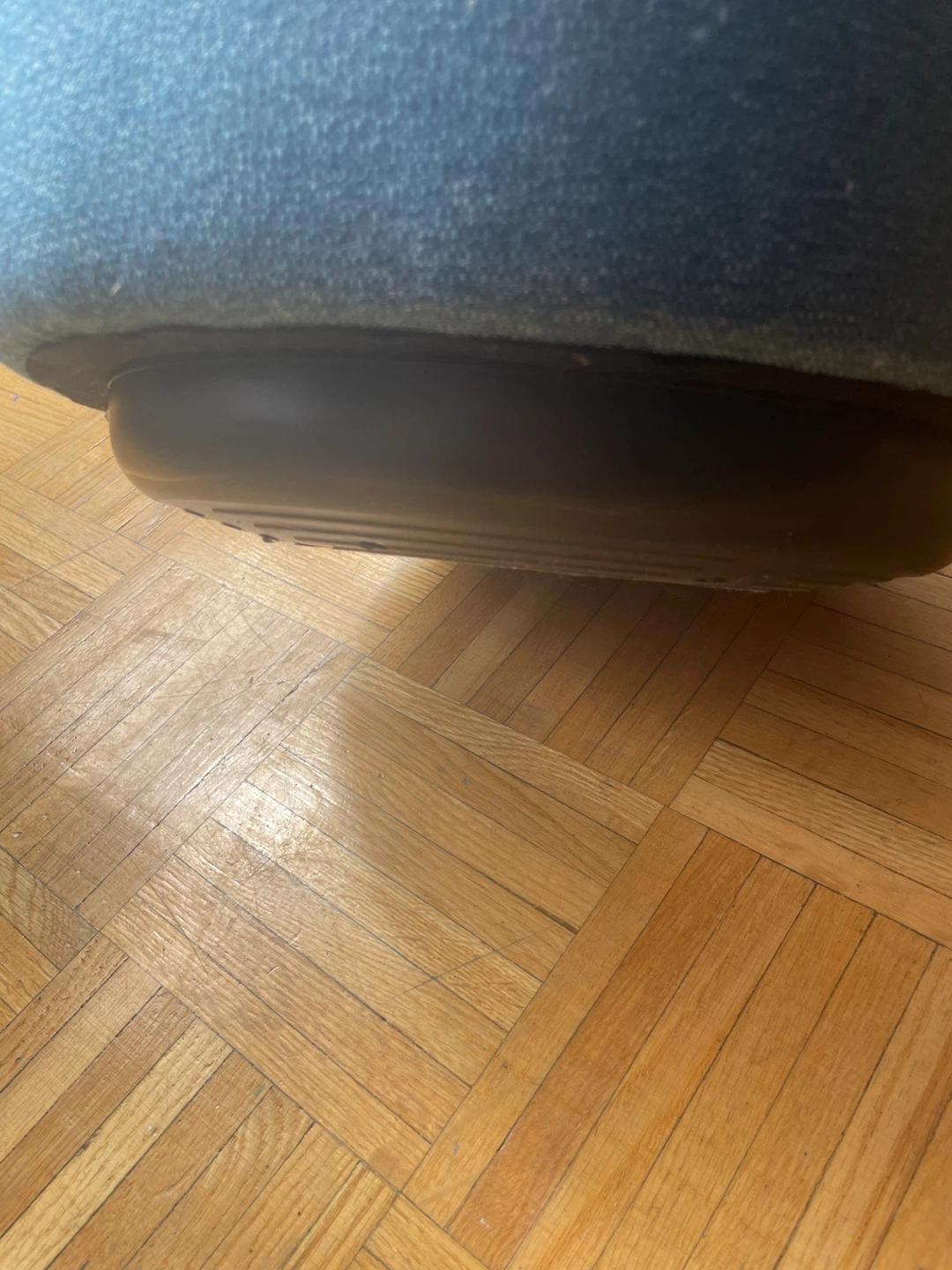 Blue Fabric Ottoman Stool with Handle - photo 4