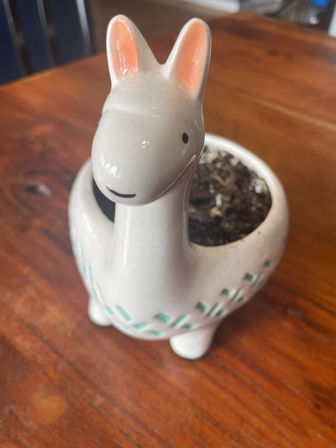 White Llama Ceramic Planter Pot - photo 2