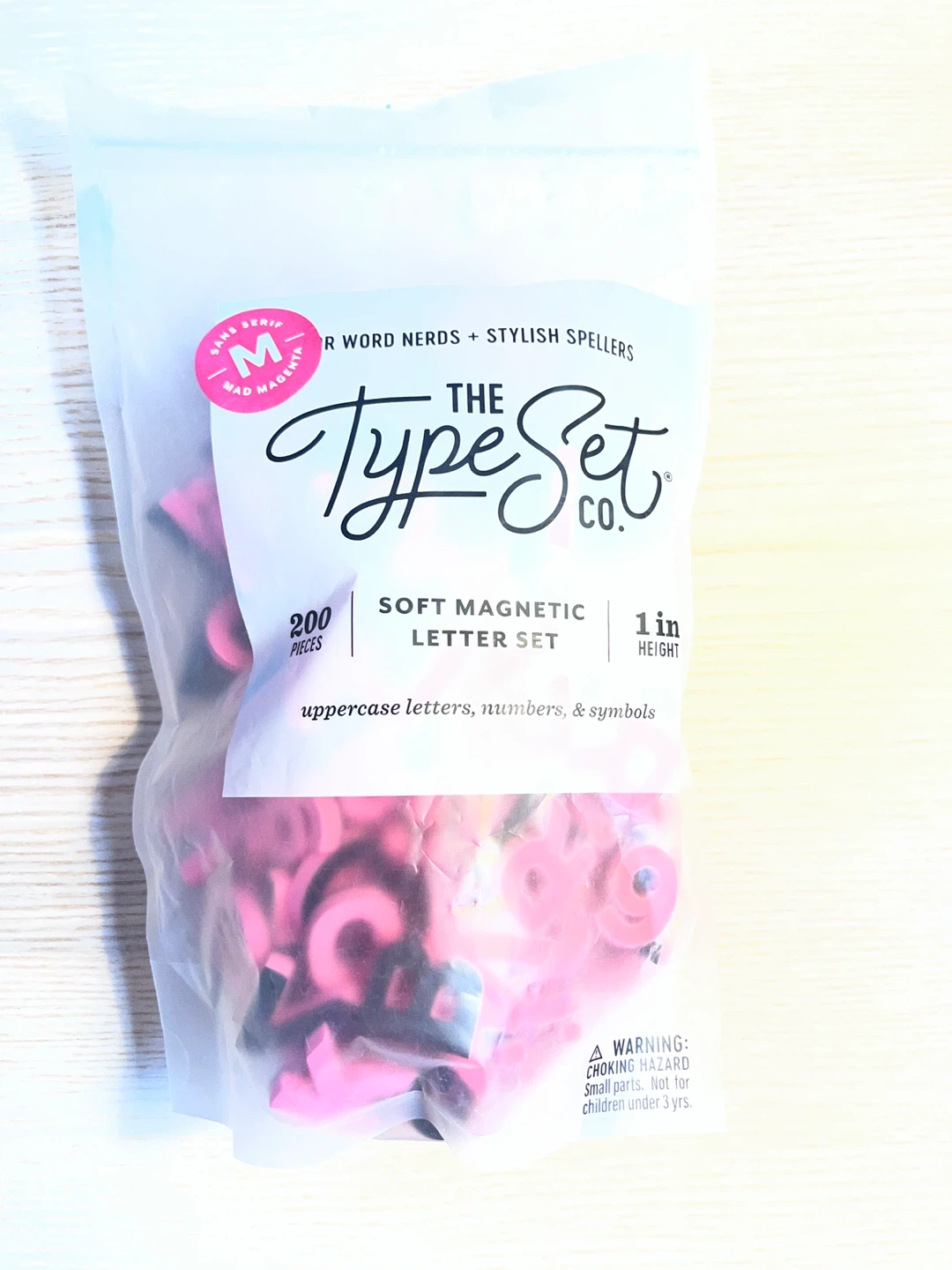 The Type Set Co. Soft Magnetic Letters Set - Mad Magenta