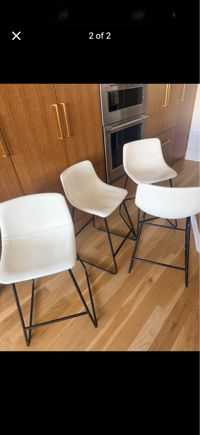 4 white bar stools